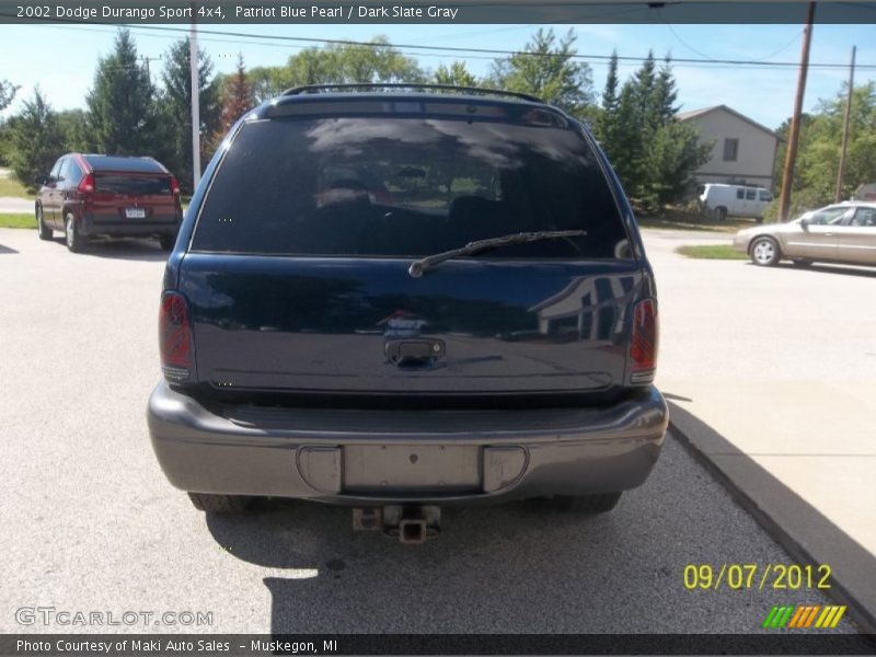 Patriot Blue Pearl / Dark Slate Gray 2002 Dodge Durango Sport 4x4