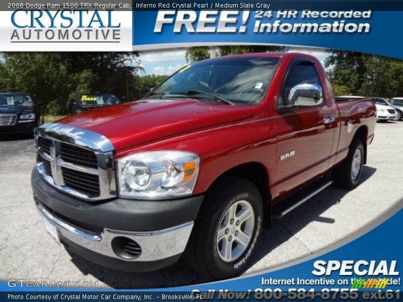 Inferno Red Crystal Pearl / Medium Slate Gray 2008 Dodge Ram 1500 TRX Regular Cab