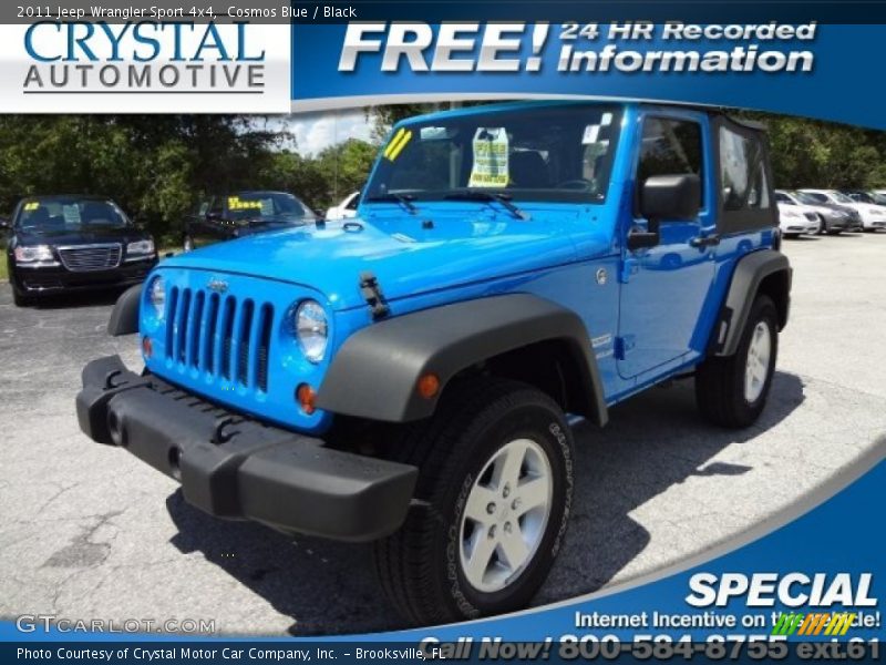 Cosmos Blue / Black 2011 Jeep Wrangler Sport 4x4