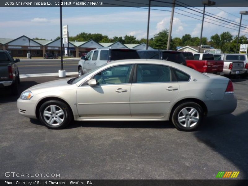 Gold Mist Metallic / Neutral 2009 Chevrolet Impala LS