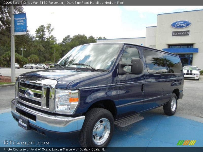 Dark Blue Pearl Metallic / Medium Flint 2008 Ford E Series Van E150 Passenger