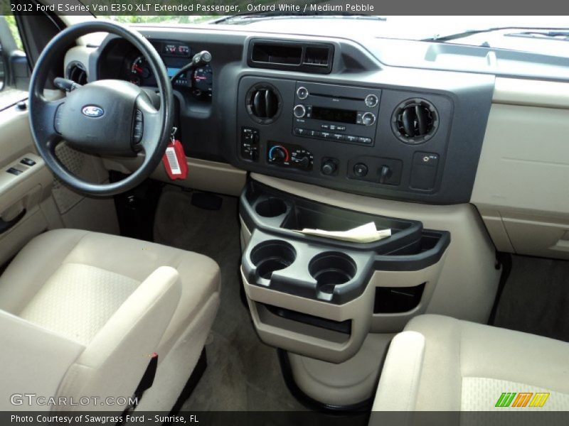 Oxford White / Medium Pebble 2012 Ford E Series Van E350 XLT Extended Passenger