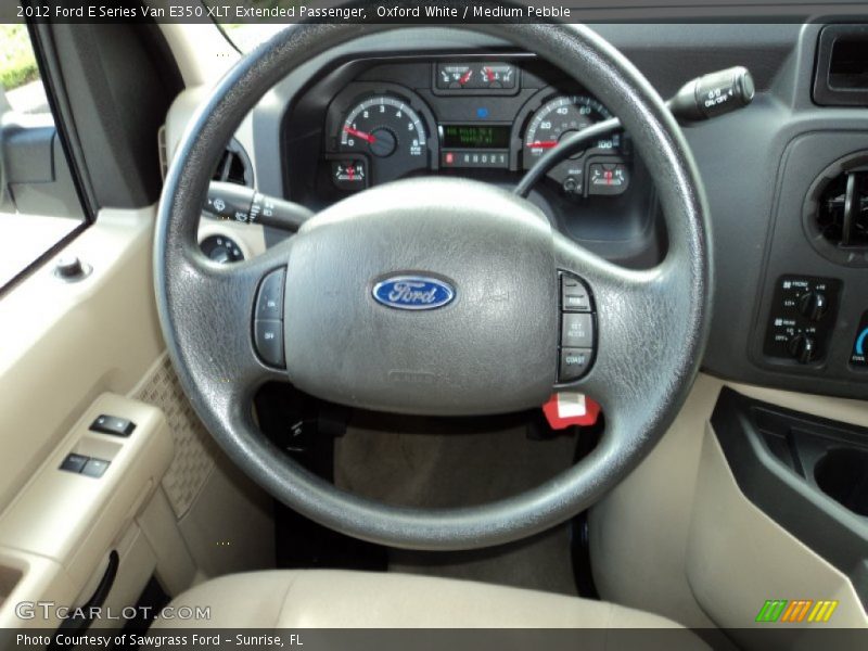 Oxford White / Medium Pebble 2012 Ford E Series Van E350 XLT Extended Passenger