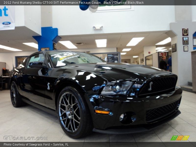 Black / Charcoal Black/Black 2012 Ford Mustang Shelby GT500 SVT Performance Package Coupe
