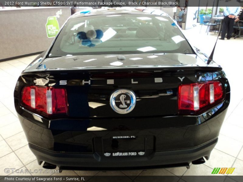 Black / Charcoal Black/Black 2012 Ford Mustang Shelby GT500 SVT Performance Package Coupe