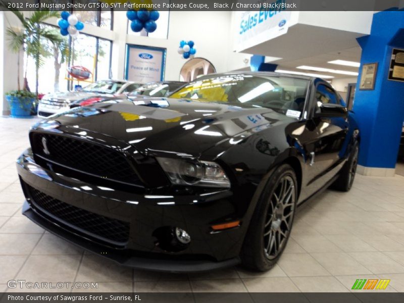 Black / Charcoal Black/Black 2012 Ford Mustang Shelby GT500 SVT Performance Package Coupe