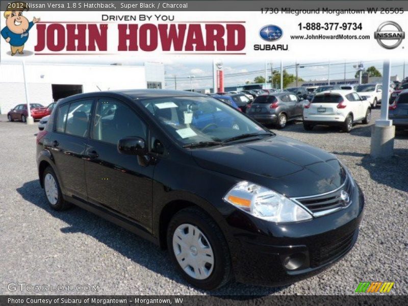 Super Black / Charcoal 2012 Nissan Versa 1.8 S Hatchback