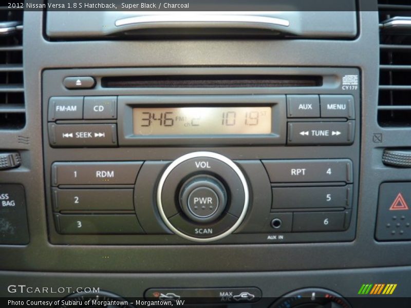 Super Black / Charcoal 2012 Nissan Versa 1.8 S Hatchback