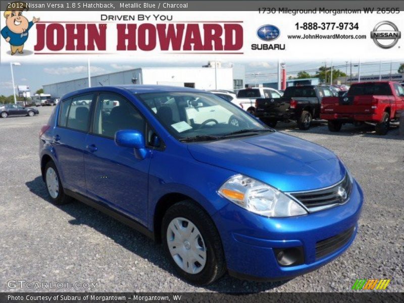 Metallic Blue / Charcoal 2012 Nissan Versa 1.8 S Hatchback