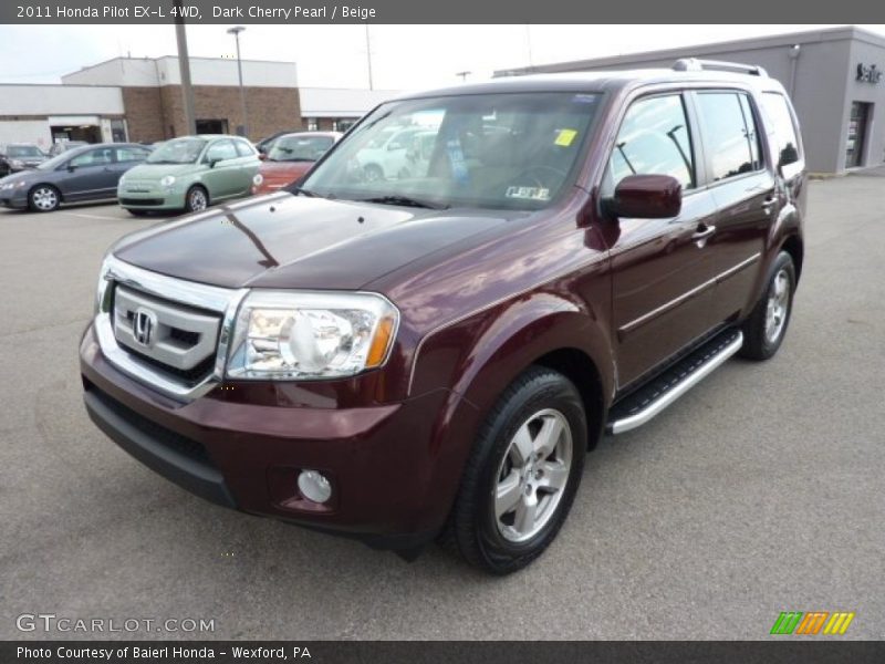 Dark Cherry Pearl / Beige 2011 Honda Pilot EX-L 4WD