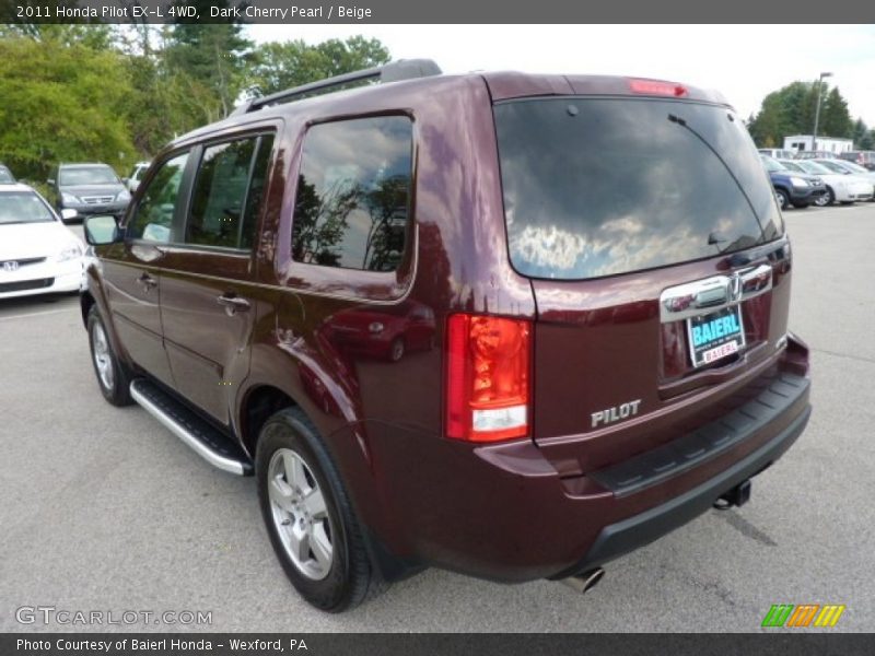 Dark Cherry Pearl / Beige 2011 Honda Pilot EX-L 4WD