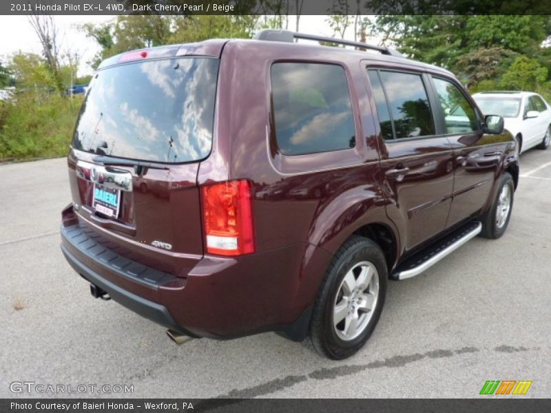 Dark Cherry Pearl / Beige 2011 Honda Pilot EX-L 4WD