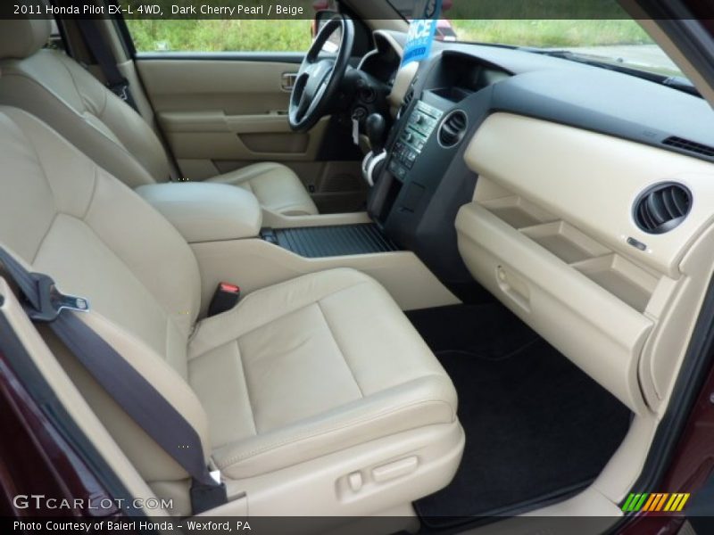Dark Cherry Pearl / Beige 2011 Honda Pilot EX-L 4WD