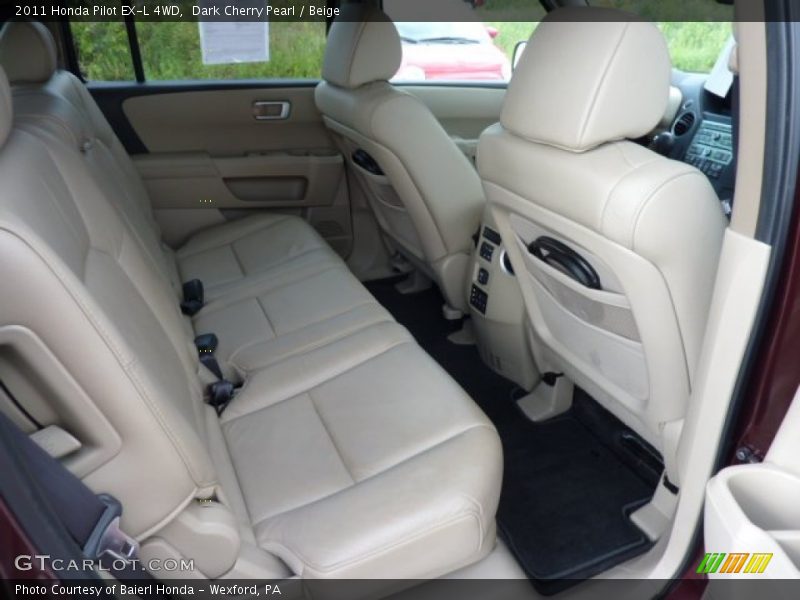 Dark Cherry Pearl / Beige 2011 Honda Pilot EX-L 4WD