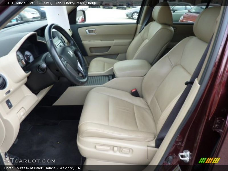 Dark Cherry Pearl / Beige 2011 Honda Pilot EX-L 4WD