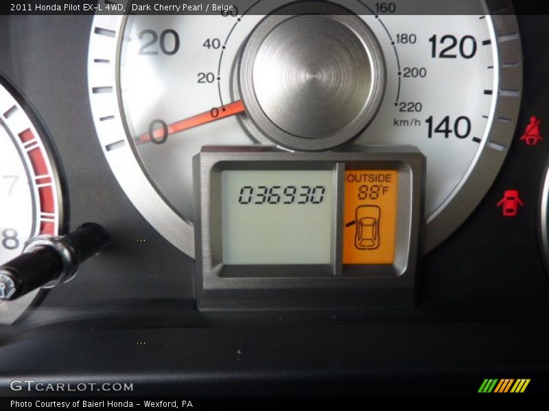 Dark Cherry Pearl / Beige 2011 Honda Pilot EX-L 4WD