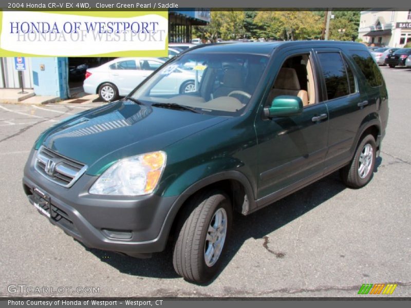 Clover Green Pearl / Saddle 2004 Honda CR-V EX 4WD