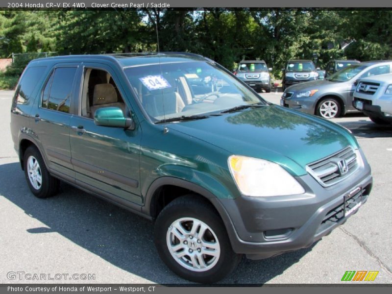 Clover Green Pearl / Saddle 2004 Honda CR-V EX 4WD
