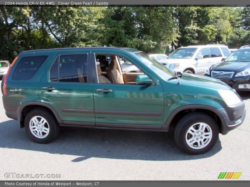 Clover Green Pearl / Saddle 2004 Honda CR-V EX 4WD