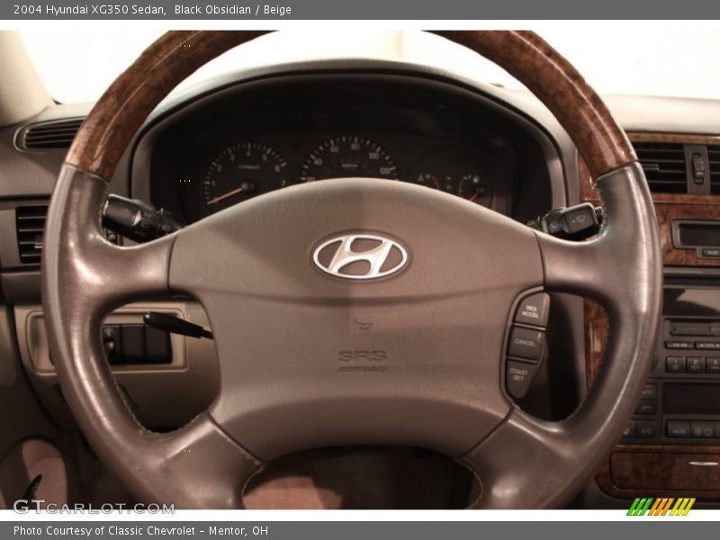Black Obsidian / Beige 2004 Hyundai XG350 Sedan