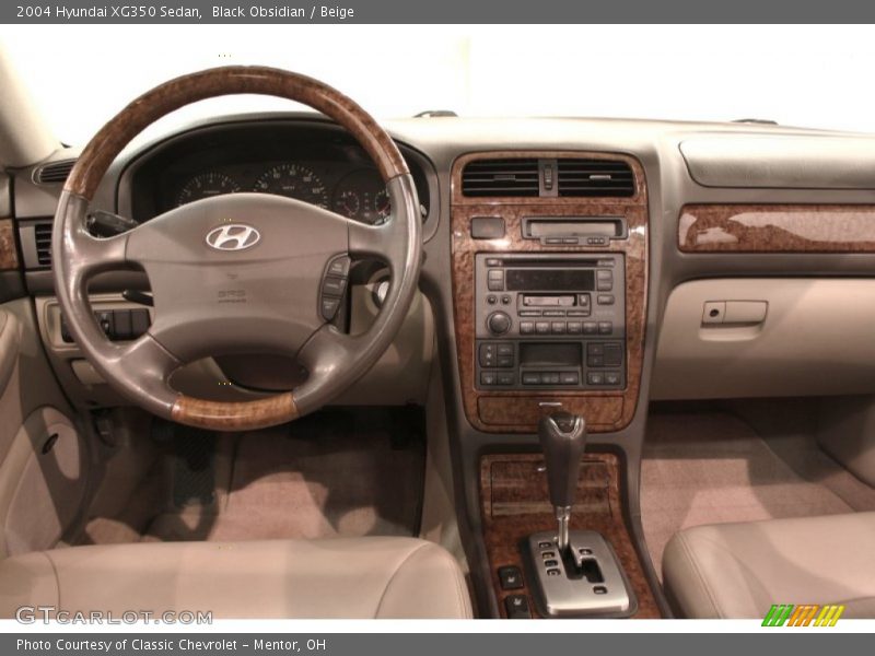 Black Obsidian / Beige 2004 Hyundai XG350 Sedan