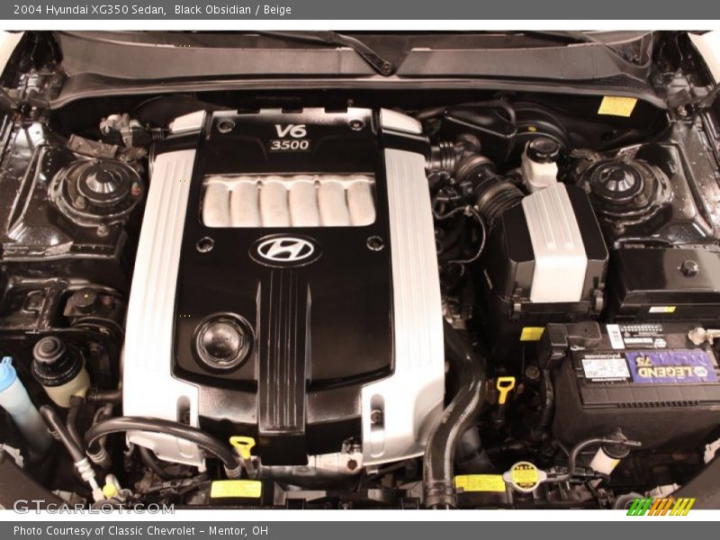 Black Obsidian / Beige 2004 Hyundai XG350 Sedan