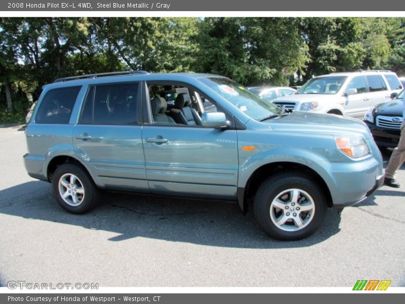 Steel Blue Metallic / Gray 2008 Honda Pilot EX-L 4WD
