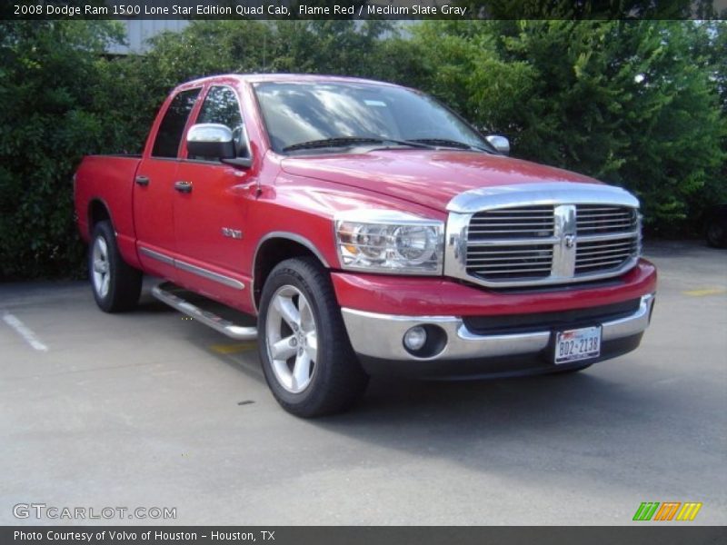 Flame Red / Medium Slate Gray 2008 Dodge Ram 1500 Lone Star Edition Quad Cab