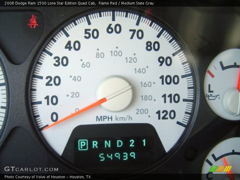 Flame Red / Medium Slate Gray 2008 Dodge Ram 1500 Lone Star Edition Quad Cab
