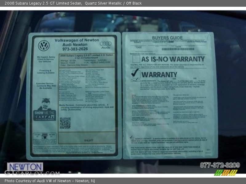 Quartz Silver Metallic / Off Black 2008 Subaru Legacy 2.5 GT Limited Sedan