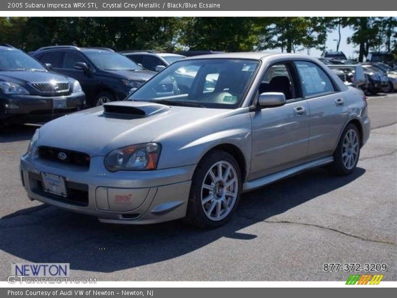 Crystal Grey Metallic / Black/Blue Ecsaine 2005 Subaru Impreza WRX STi