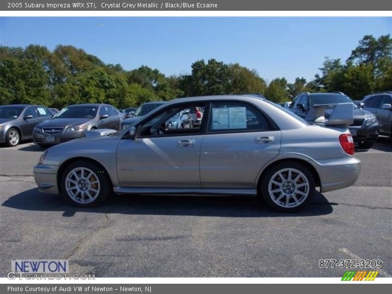 Crystal Grey Metallic / Black/Blue Ecsaine 2005 Subaru Impreza WRX STi
