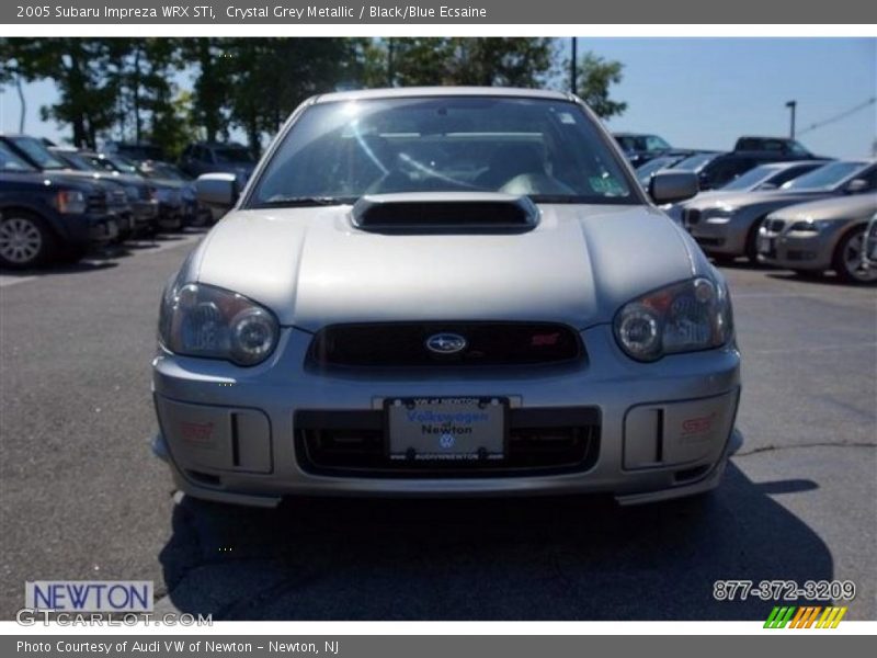 Crystal Grey Metallic / Black/Blue Ecsaine 2005 Subaru Impreza WRX STi
