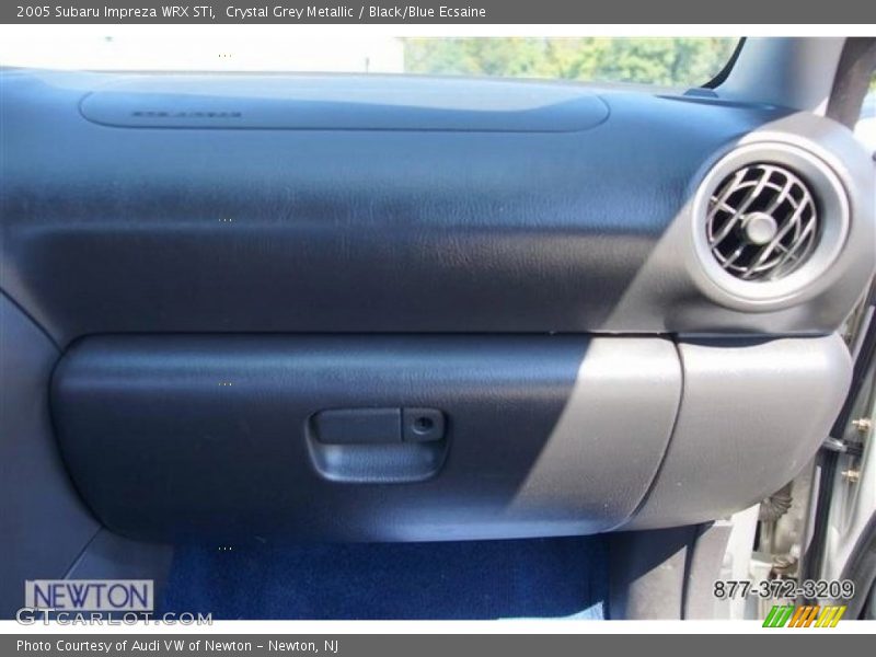 Crystal Grey Metallic / Black/Blue Ecsaine 2005 Subaru Impreza WRX STi