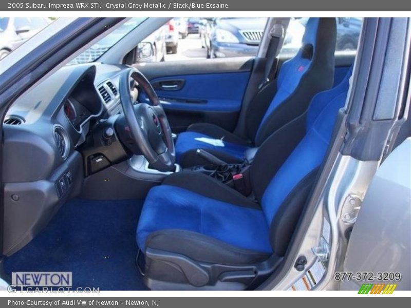 Crystal Grey Metallic / Black/Blue Ecsaine 2005 Subaru Impreza WRX STi