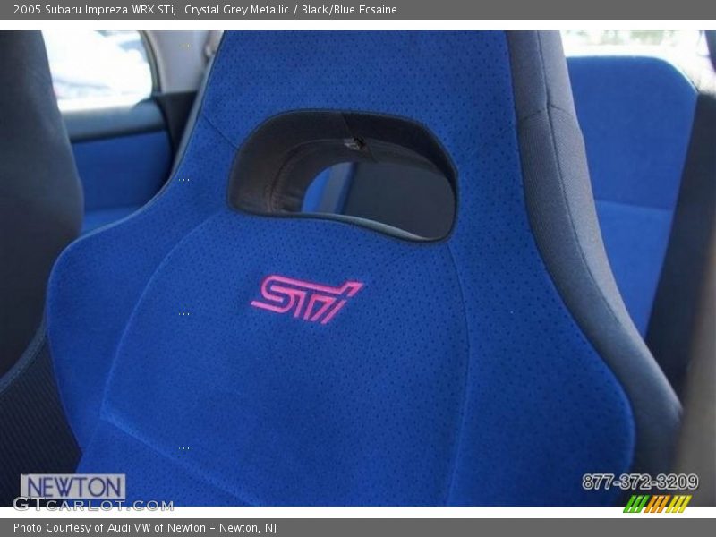 Crystal Grey Metallic / Black/Blue Ecsaine 2005 Subaru Impreza WRX STi