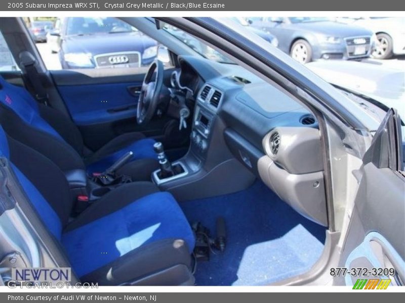 Crystal Grey Metallic / Black/Blue Ecsaine 2005 Subaru Impreza WRX STi
