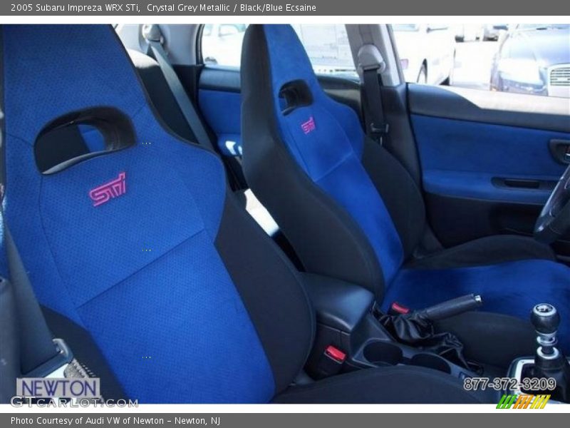 Crystal Grey Metallic / Black/Blue Ecsaine 2005 Subaru Impreza WRX STi