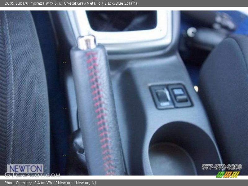Crystal Grey Metallic / Black/Blue Ecsaine 2005 Subaru Impreza WRX STi