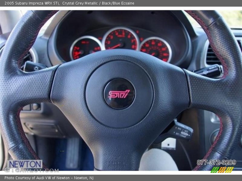 Crystal Grey Metallic / Black/Blue Ecsaine 2005 Subaru Impreza WRX STi