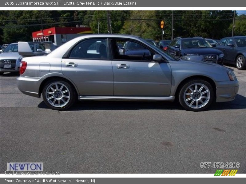 Crystal Grey Metallic / Black/Blue Ecsaine 2005 Subaru Impreza WRX STi