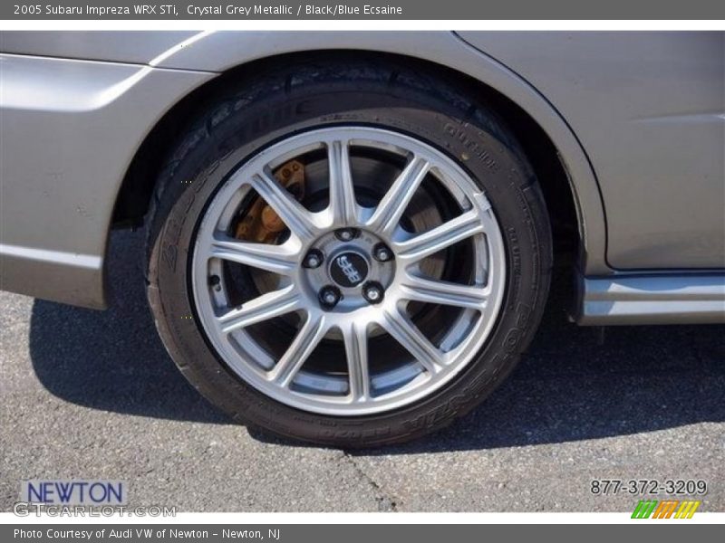 Crystal Grey Metallic / Black/Blue Ecsaine 2005 Subaru Impreza WRX STi