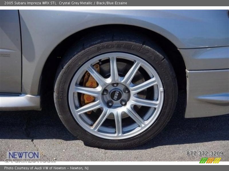 Crystal Grey Metallic / Black/Blue Ecsaine 2005 Subaru Impreza WRX STi