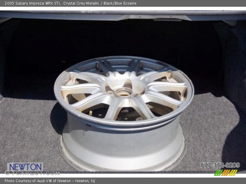 Crystal Grey Metallic / Black/Blue Ecsaine 2005 Subaru Impreza WRX STi