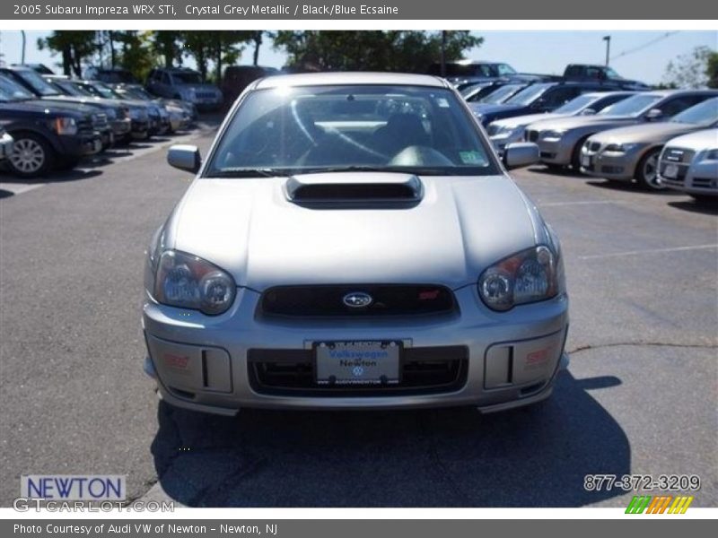 Crystal Grey Metallic / Black/Blue Ecsaine 2005 Subaru Impreza WRX STi