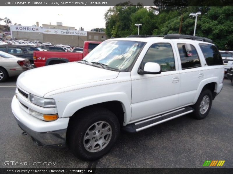 Summit White / Tan/Neutral 2003 Chevrolet Tahoe Z71 4x4