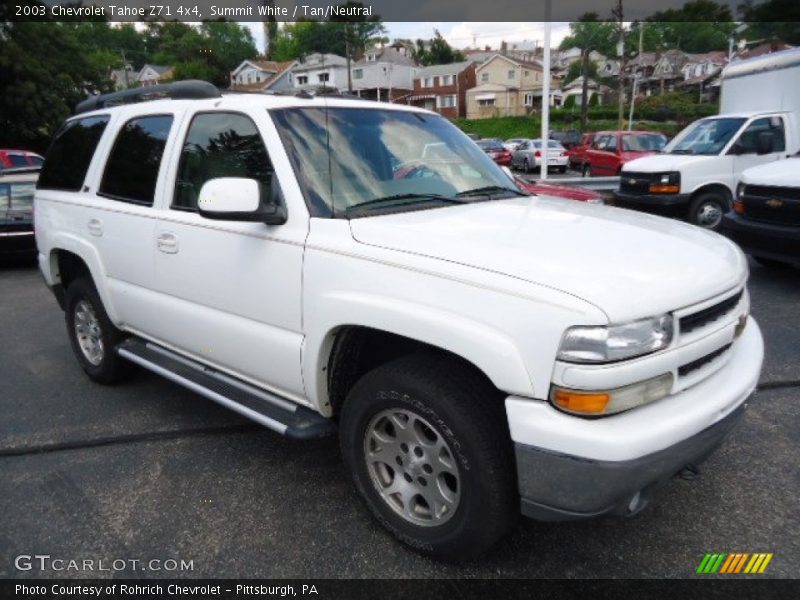 Summit White / Tan/Neutral 2003 Chevrolet Tahoe Z71 4x4