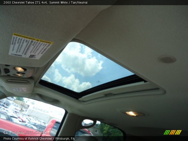 Summit White / Tan/Neutral 2003 Chevrolet Tahoe Z71 4x4