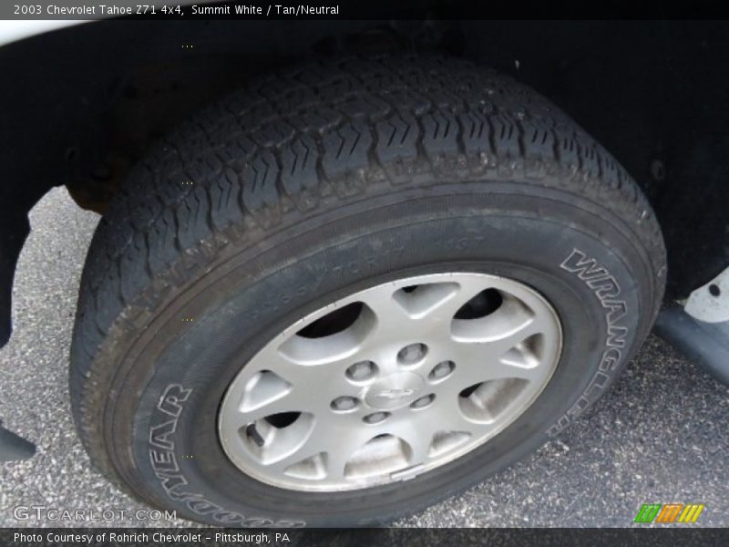 Summit White / Tan/Neutral 2003 Chevrolet Tahoe Z71 4x4
