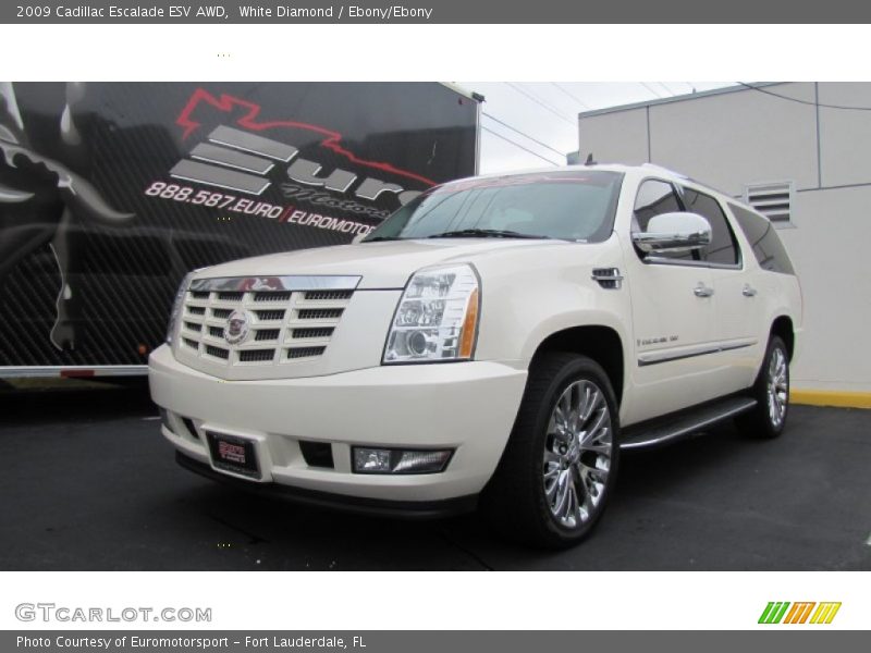 White Diamond / Ebony/Ebony 2009 Cadillac Escalade ESV AWD